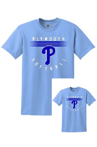1 - Plymouth Ball Tee - (Adult & Youth Sizes) - Blue