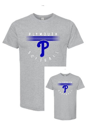 1 - Plymouth Ball Tee - (Adult & Youth Sizes) - Grey