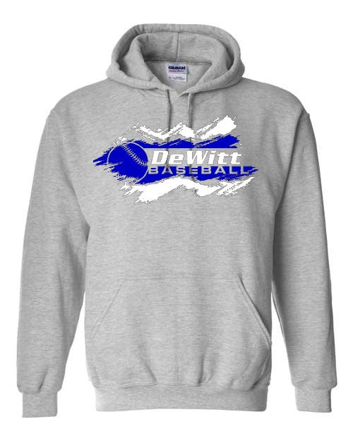 DeWitt Baseball Hoodie - Grey