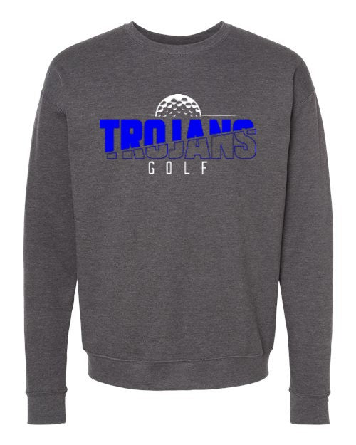 Trojans Golf Crewneck - Charcoal Grey Blue Design