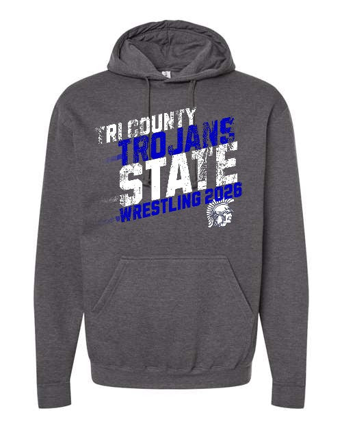 Tri County State Wrestling 2026 Hoodie - Qualifier Names on Back