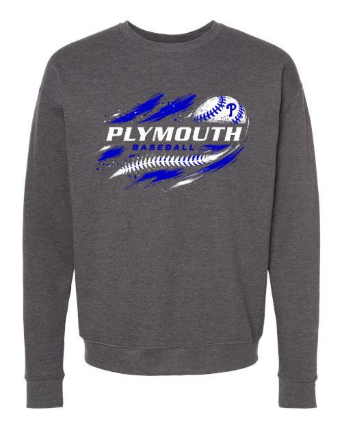 Plymouth Baseball Crewneck - Heather Charcoal