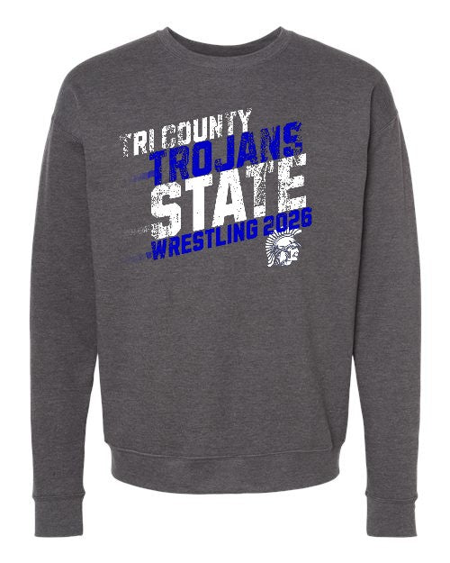 Tri County State Wrestling 2026 Crewneck - Qualifier Names on Back