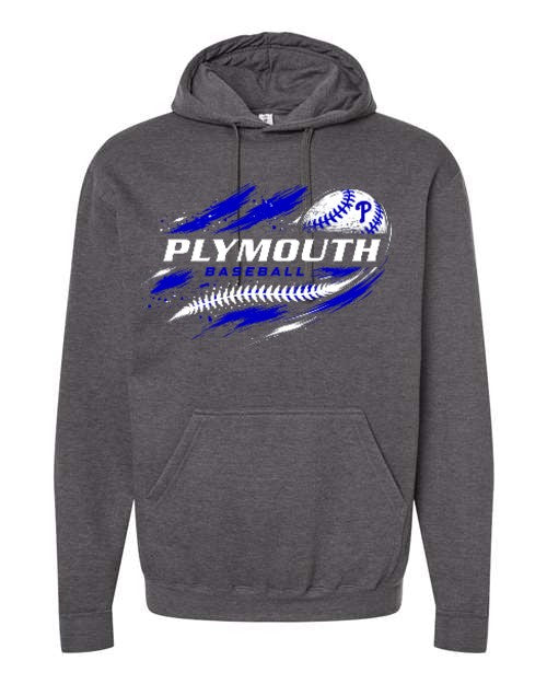 Plymouth Baseball Hoodie - Heather Charcoal