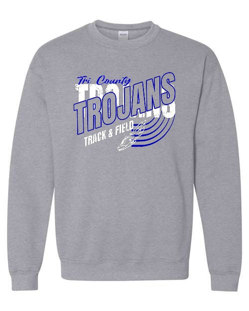 Trojans Track & Field Crewneck - Athletic Grey