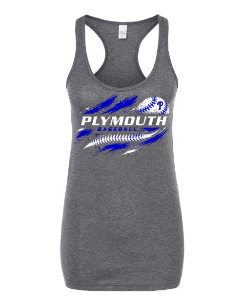 Plymouth Baseball Women's Tank - Heather Charcoal