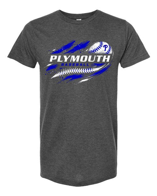 Plymouth Baseball Tee - Heather Charcoal