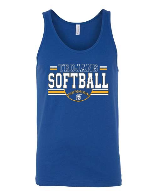 Softball Trojans Unisex Tank - Royal