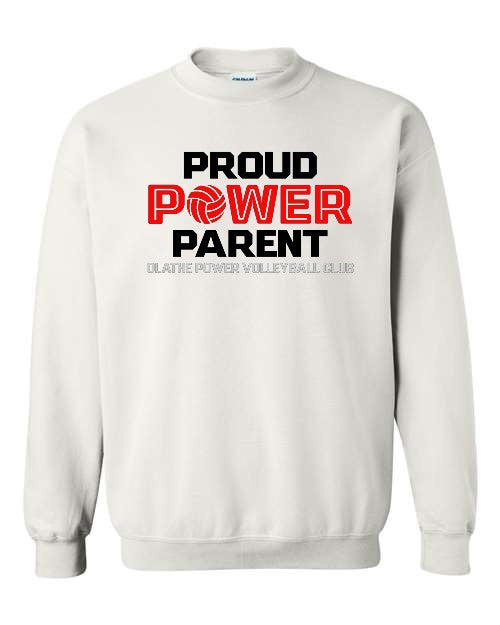 Proud Power Parent - White - Crewneck