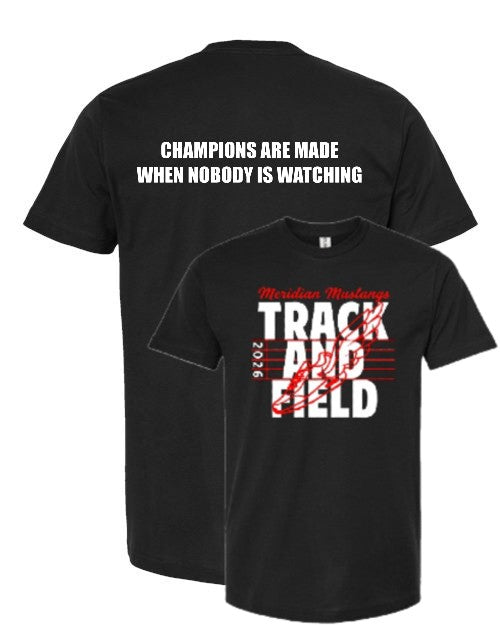 Meridian Track and Field Tee - Black (Quote on Back)