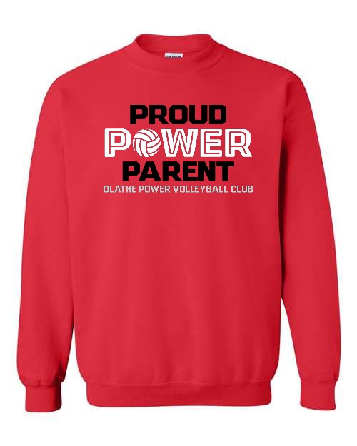 Proud Power Parent - Red - Crewneck