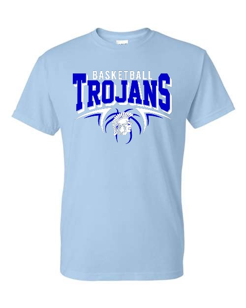 Trojans Basketball - Tee - Light Blue