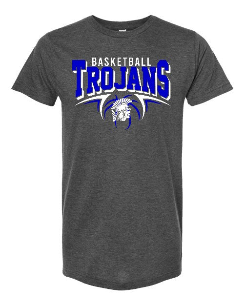 Trojans Basketball - Tee - Hthr Charcoal