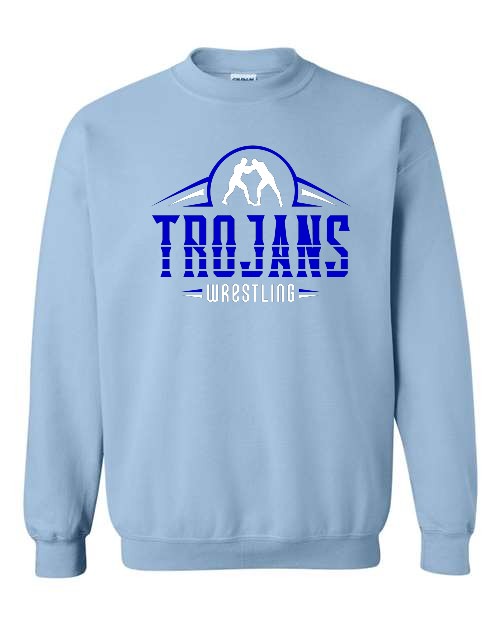 Wrestling Trojans - Crewneck - Light Blue