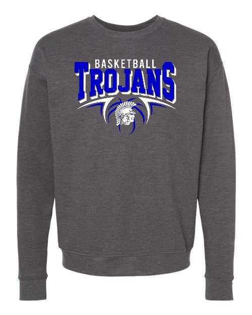 Trojans Basketball - Crewneck - Hthr Charcoal