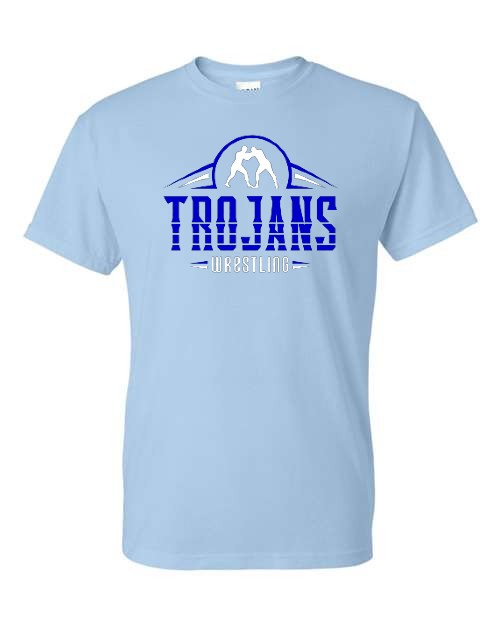 Wrestling Trojans - Tee - Light Blue