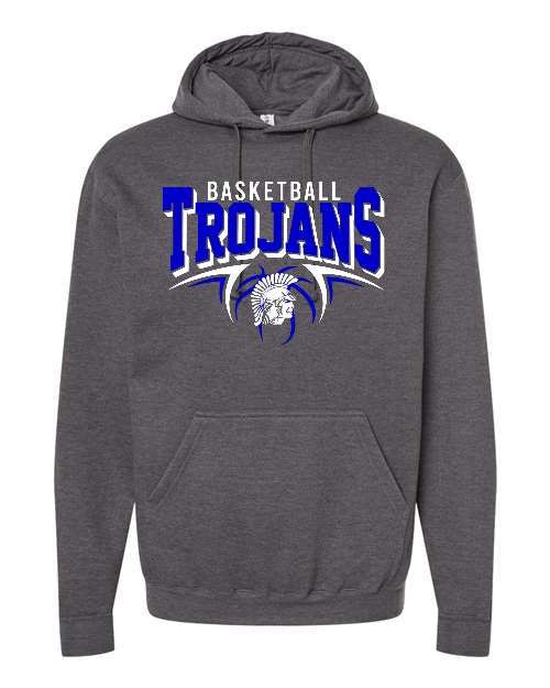 Trojans Basketball - Hoodie - Hthr Charcoal