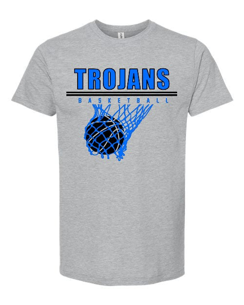 Trojans Basketball Tee (Adult & Youth) - Grey