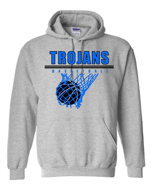 Trojans Basketball Hoodie (Adult & Youth) - Grey