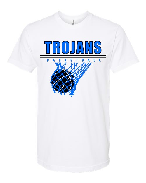 Trojans Basketball Tee (Adult & Youth) - White