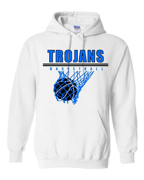 Trojans Basketball Hoodie (Adult & Youth) - White