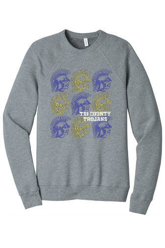 Multi Trojan - Bella and Canvas Crew Sweatshirt(Adult Only)