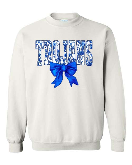 Bow Trojans Crewneck - White