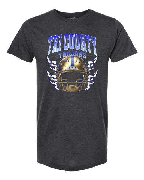 TC Football Helmet Tee - Hthr Graphite