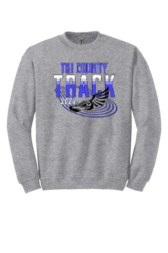 Track Crewneck Sweatshirt (Adult & Youth) -Grey