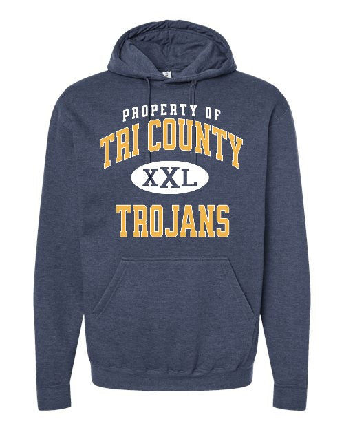 Heather Denim Property of Tri County Hoodie (Adult & Youth)