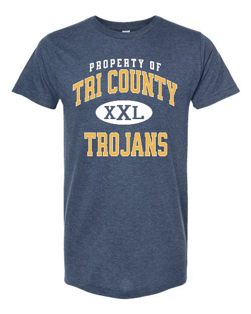 Heather Denim Property of Tri County Tee (Adult & Youth)