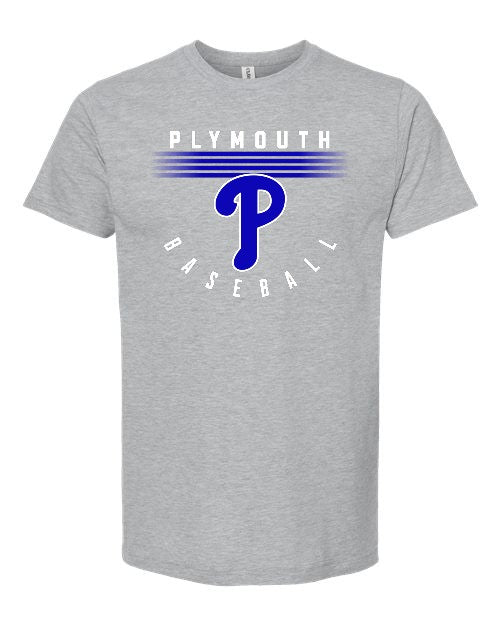 1 - Plymouth Baseball Tee - Grey