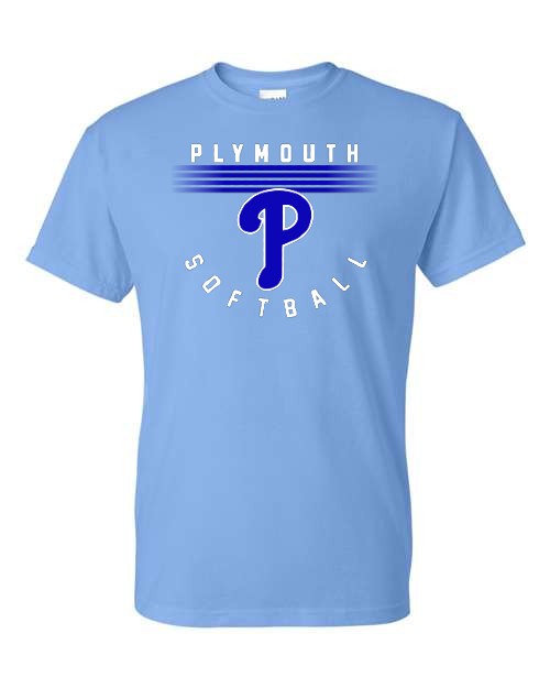 1 - Plymouth Softball Tee - Carolina Blue