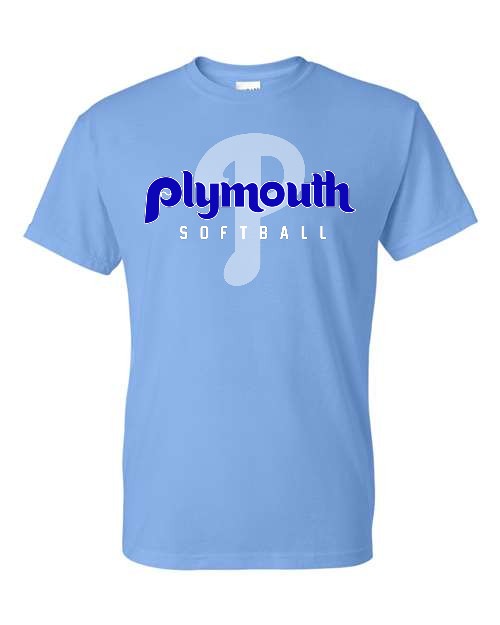 2- Plymouth Softball Tee - Blue