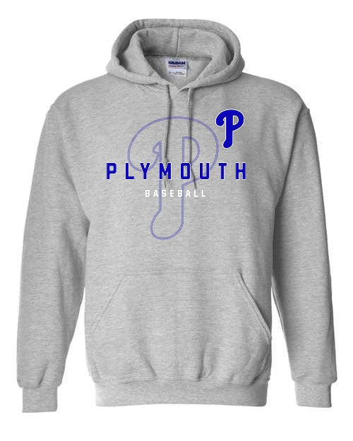 3 - Plymouth Baseball Hoodie - Grey