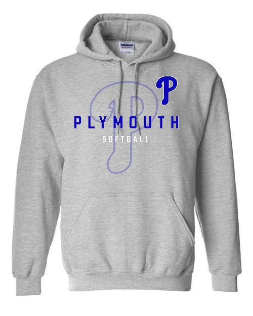 3 - Plymouth Softball Hoodie - Grey