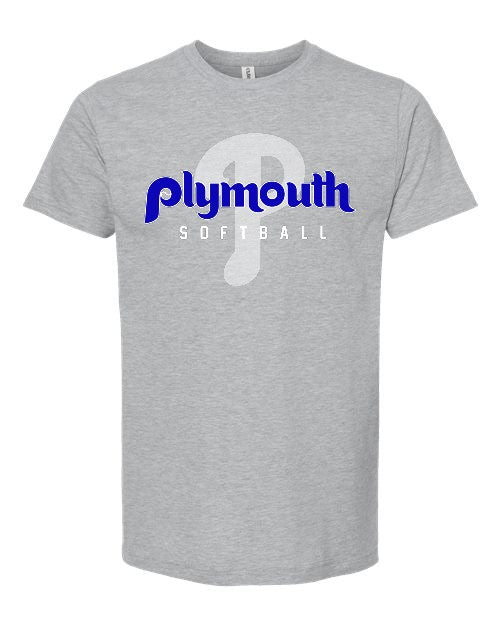 2 - Plymouth Softball Tee - Grey