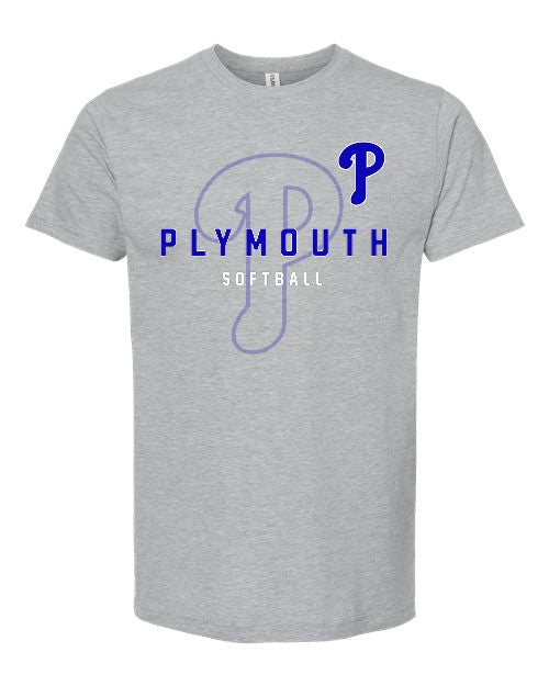 3 - Plymouth Softball Tee - Grey