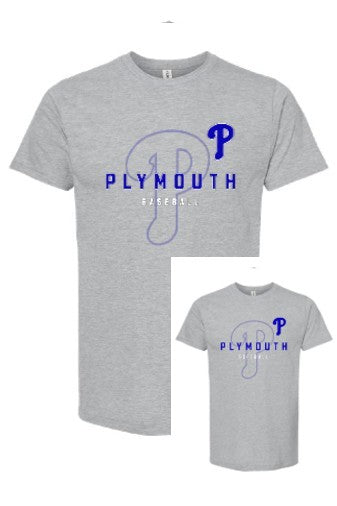 3 - Plymouth Ball Tee - (Adult & Youth Sizes) - Grey