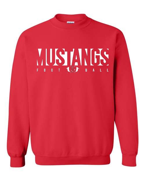 Mustang Football Crewneck - Red