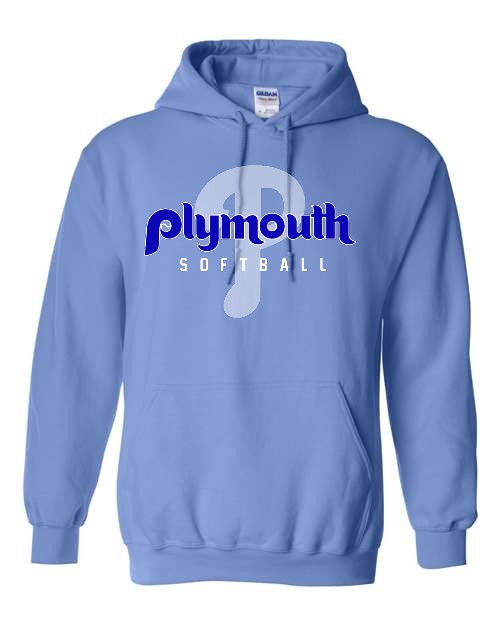 2 - Plymouth Softball Hoodie - Carolina Blue