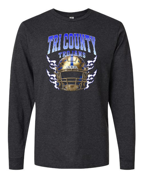 TC Football Helmet Long Sleeve -  Hthr Graphite (Adult Sizes Only)