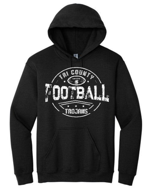 TC Football Hoodie (Adult & Royal) - Black