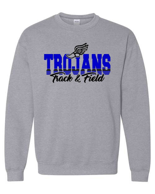 Crewneck - TRACK (youth and adult sizes) - Grey