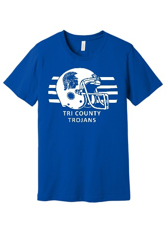 Trojan Football Helmet Tee (Adult & Youth) - Royal