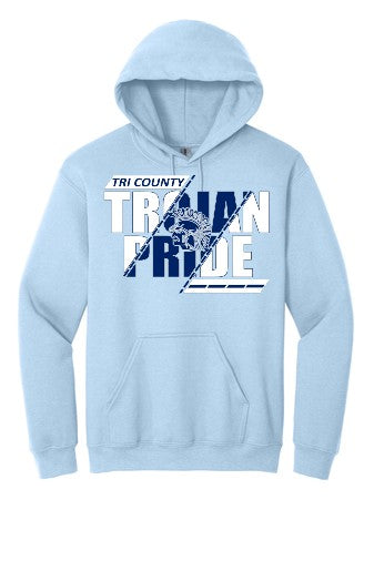 Trojan Pride Hoodie (Adult & Youth) - Light Blue