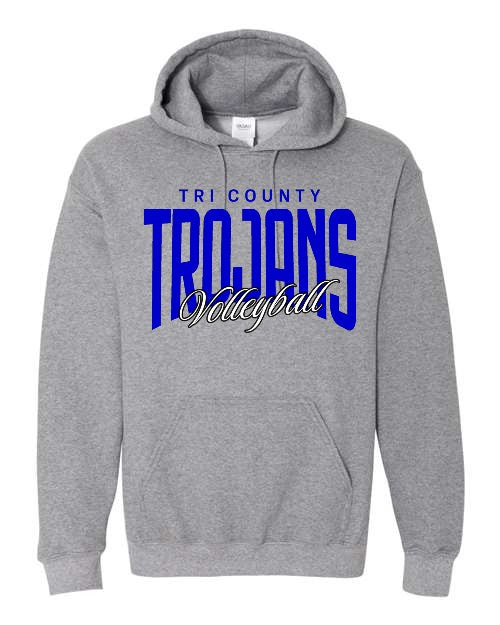 Tri County Volleyball Hoodie - Grey