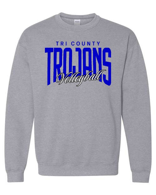 Tri County Volleyball Crewneck - Grey