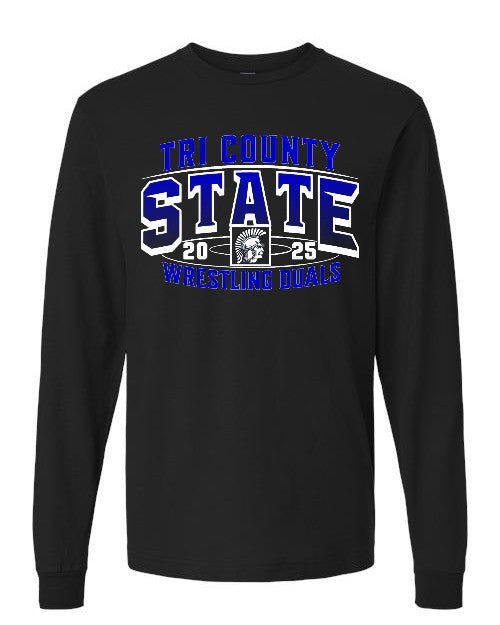 Long Sleeve - State Duals - Wrestler names and weight class on back