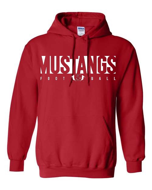Mustang Football Hoodie - Red